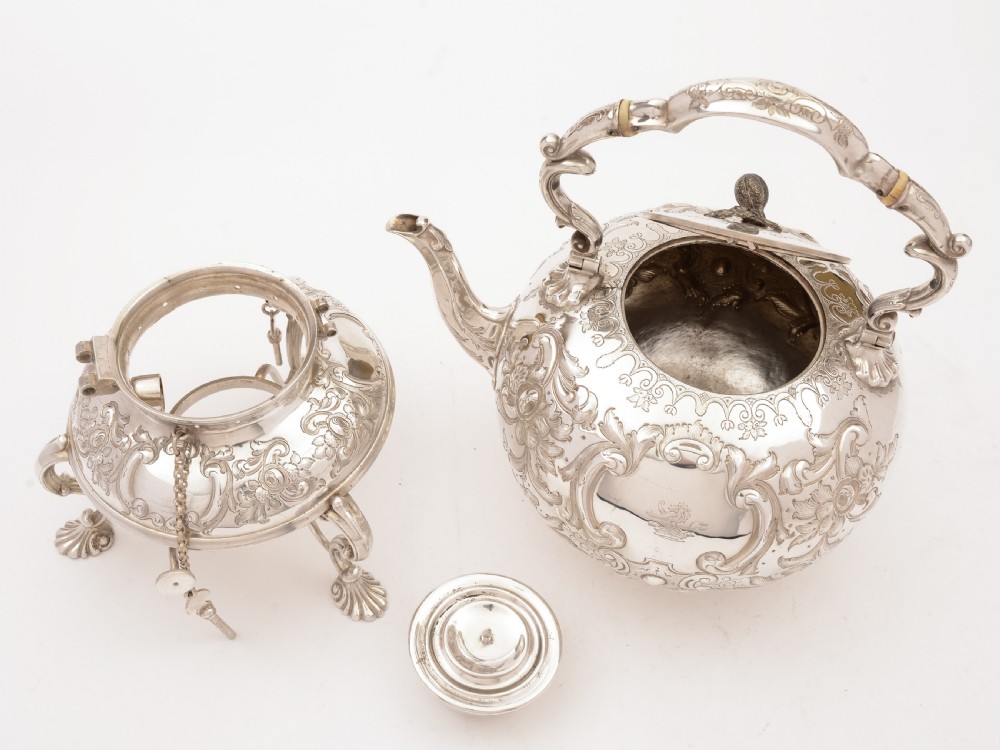 Victorian Large Tea Kettle On Stand, Circa 1890 View III