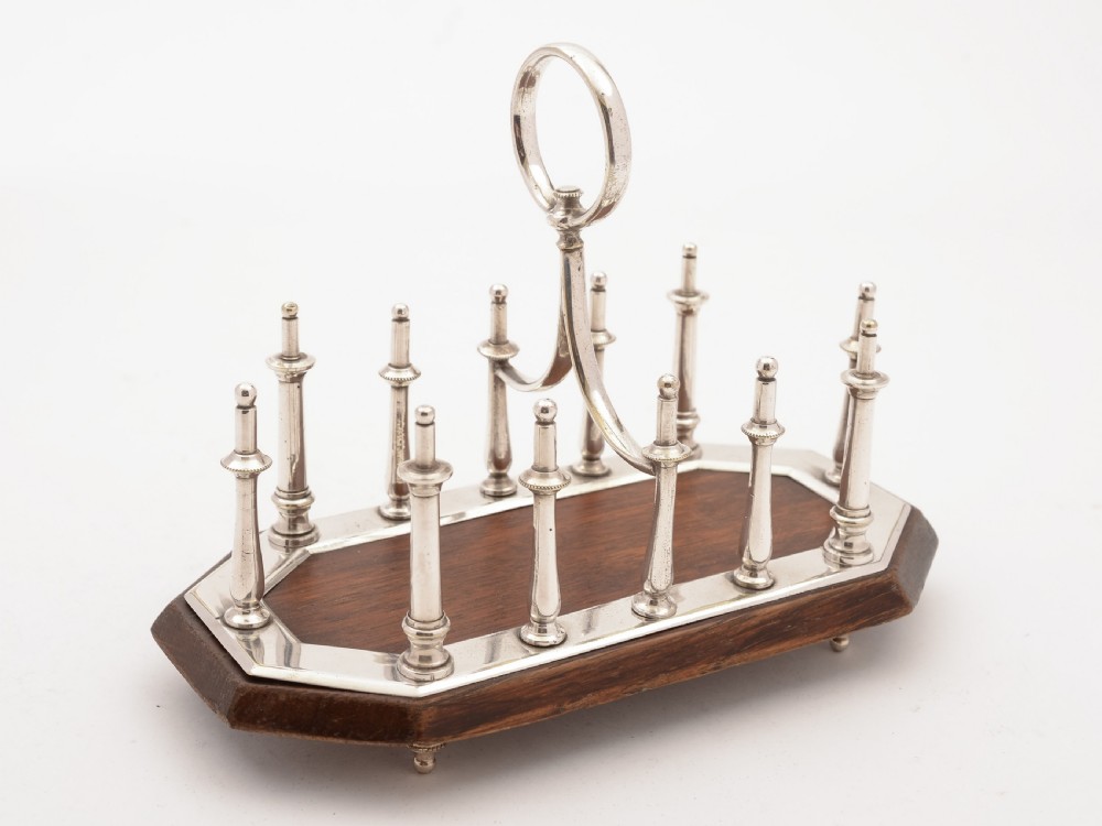Victorian Oak and Silver Plated Toast Rack, Circa 1890