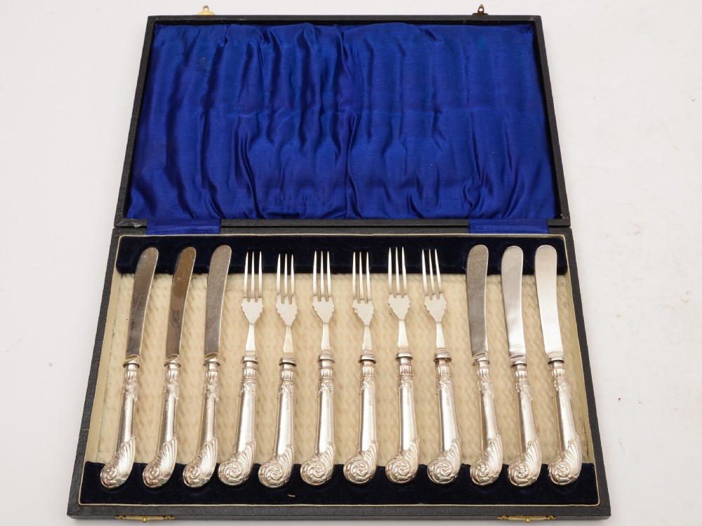 Cased Silver Handled Dessert Set, Sheffield 1925