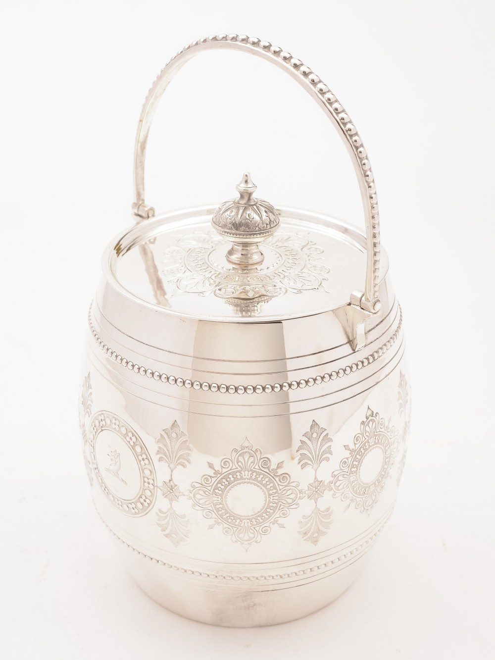 Victorian Silver Plated Biscuit Barrel, Circa 1880