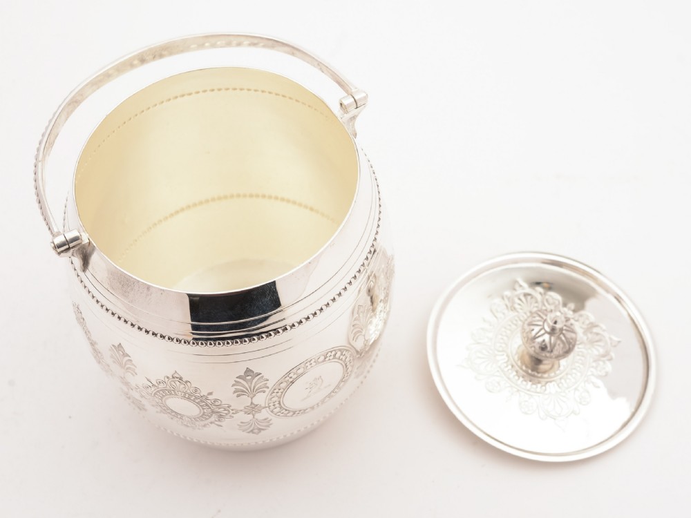 Victorian Silver Plated Biscuit Barrel, Circa 1880 View II