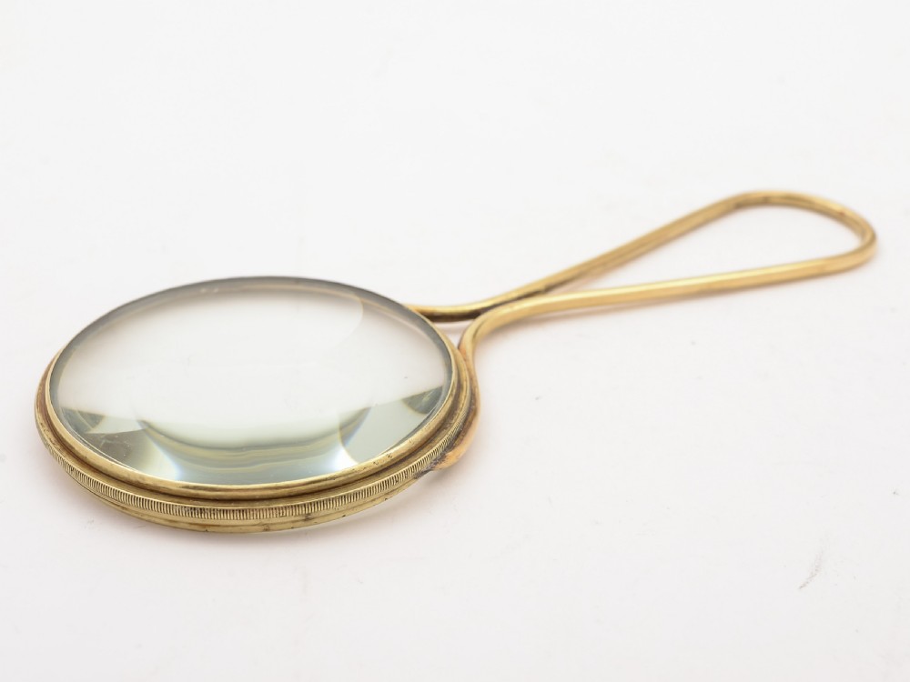 Brass Magnifying Glass, Circa 1920 View IV
