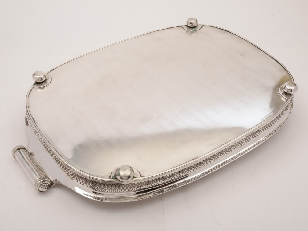 Large Victorian Silver Plated Gallery Tray, Circa 1890 View II