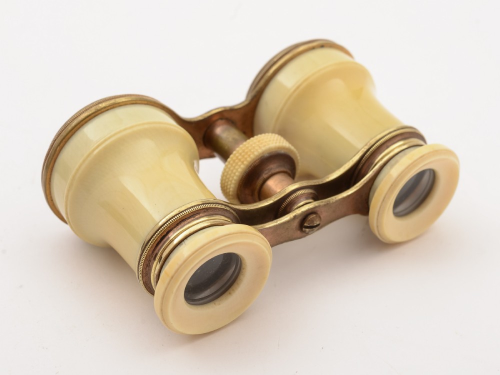 Pair of Bone and Brass Opera Glasses, Circa 1900 View II
