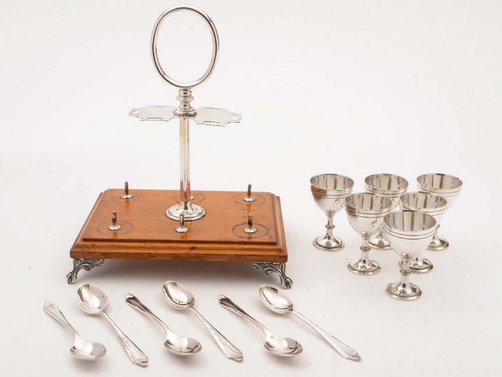 Victorian 6 Person Egg Cruet, Circa 1890 View III