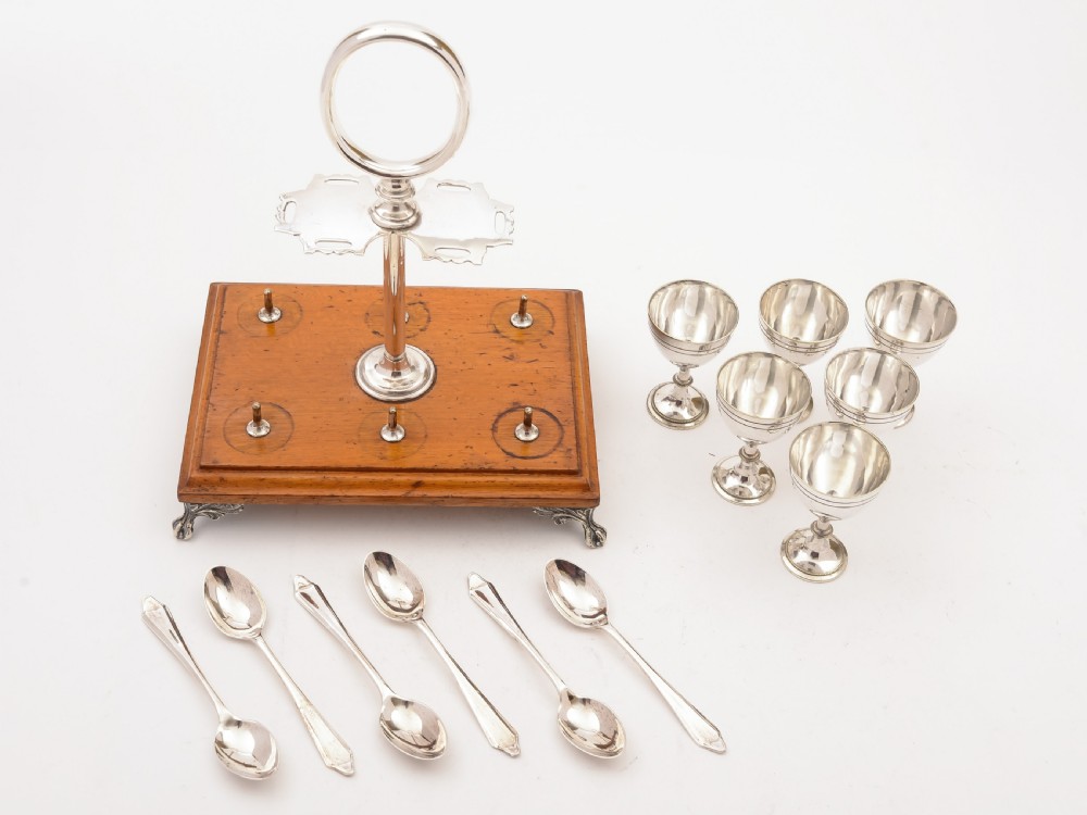 Victorian 6 Person Egg Cruet, Circa 1890 View IV