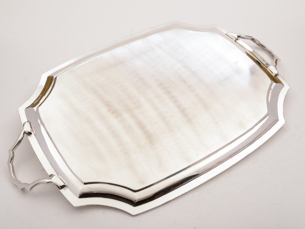 Edwardian Silver Plated Serving Tray, Circa 1905 View II
