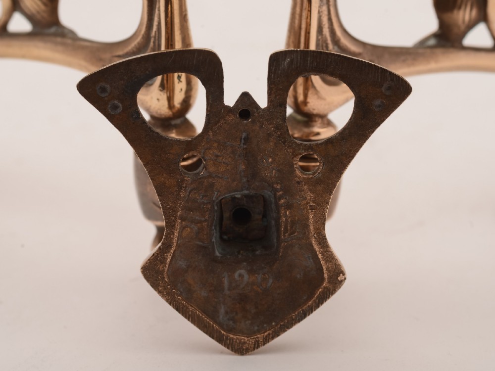 Pair of French Bronze Art Nouveau Candelabras, Circa 1900 View III