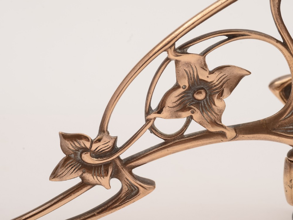Pair of French Bronze Art Nouveau Candelabras, Circa 1900 View IV