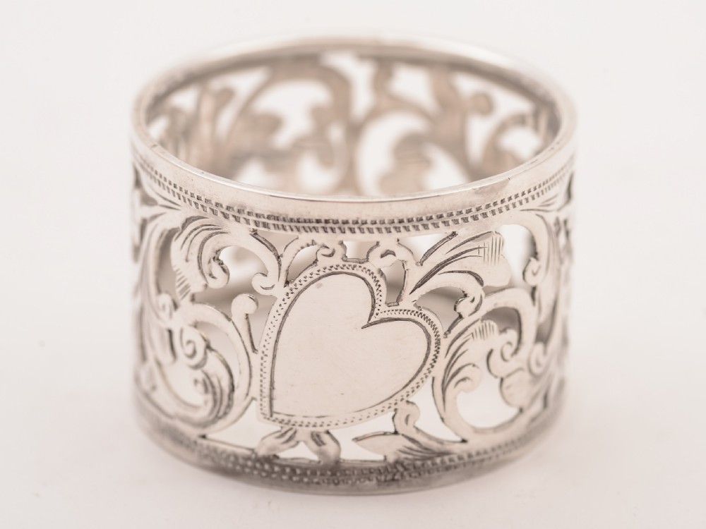 Pair of Victorian Silver Napkin Rings, Birmingham 1899 View III