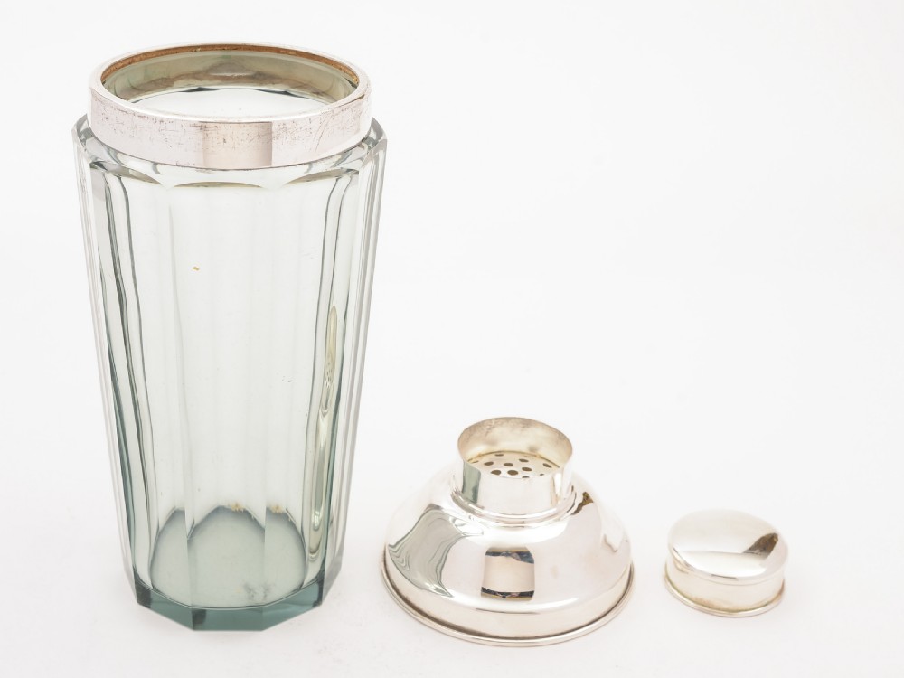 Art Deco Smoked Glass Cocktail Shaker, Circa 1930 View IV