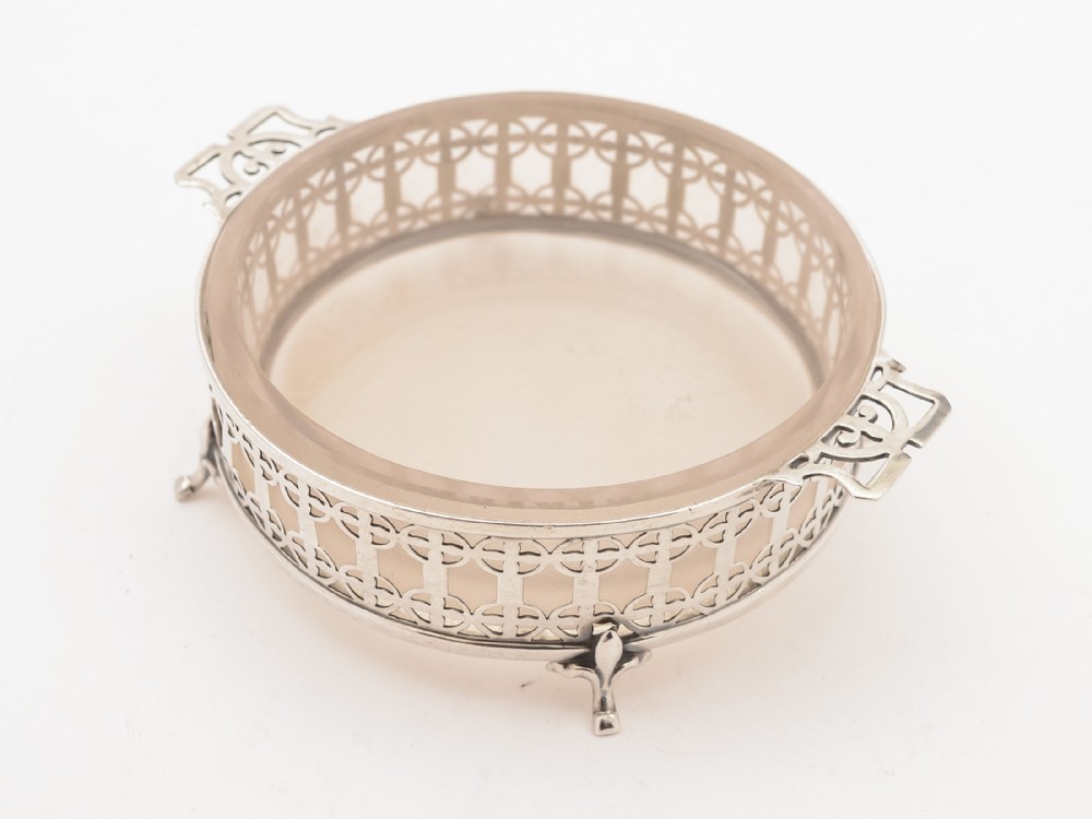 Silver and Glass Butter Dish, London 1922