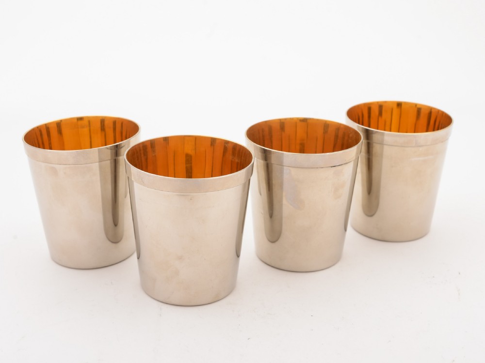 Cased Set of 4 Drinking Cups, Circa 1920 View II