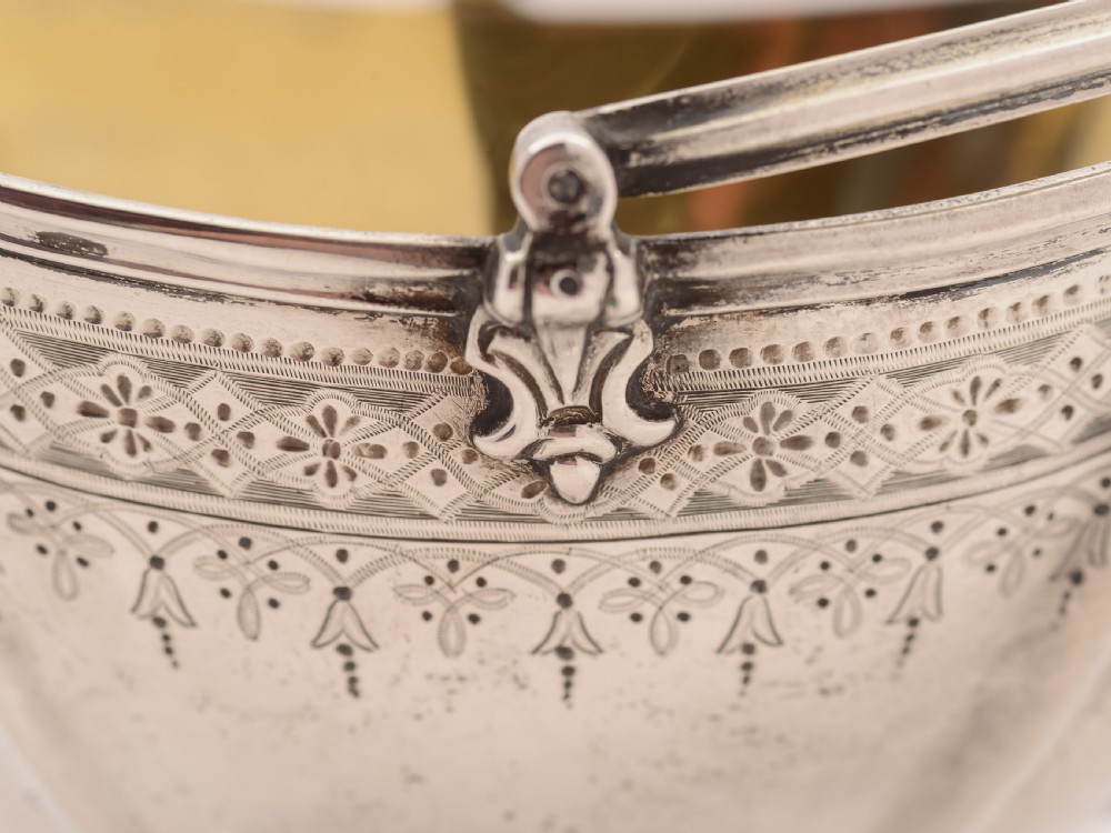 Victorian Silver Sugar Basket, London 1869 View V