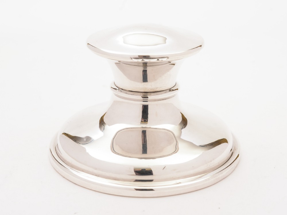 Large Silver Capstone Inkwell, Birmingham 1919 View II