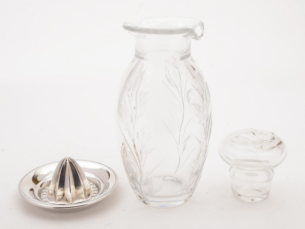 Art Deco Glass Cocktail Shaker, Circa 1930 View II