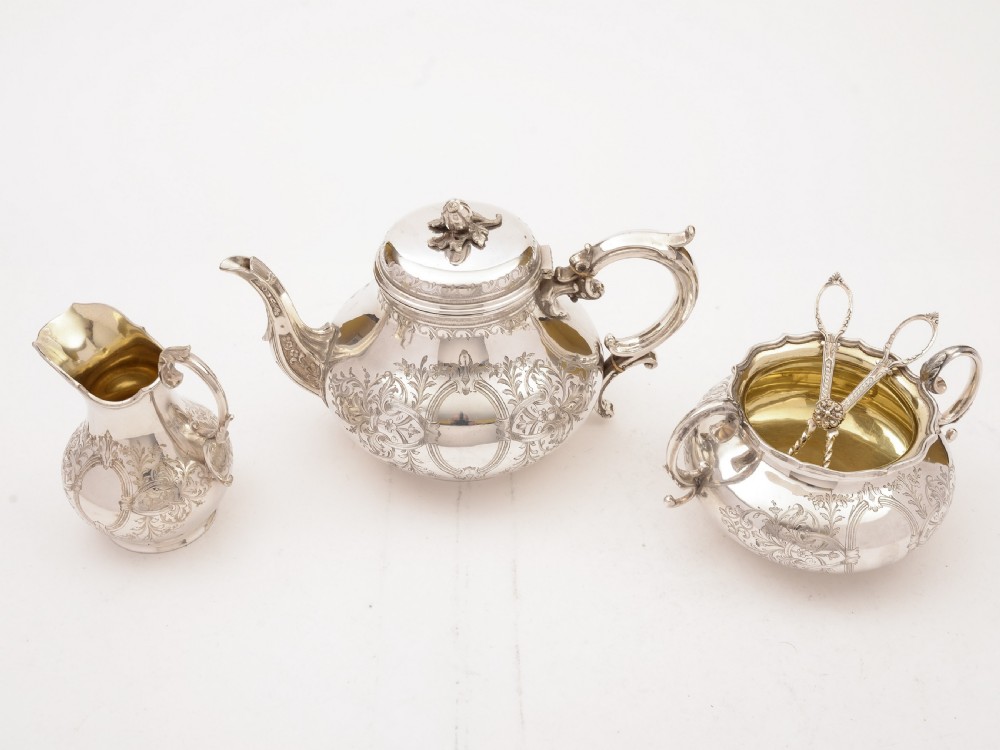 Elkington Three-Piece Silver Plated Tea Set, 1860 View II