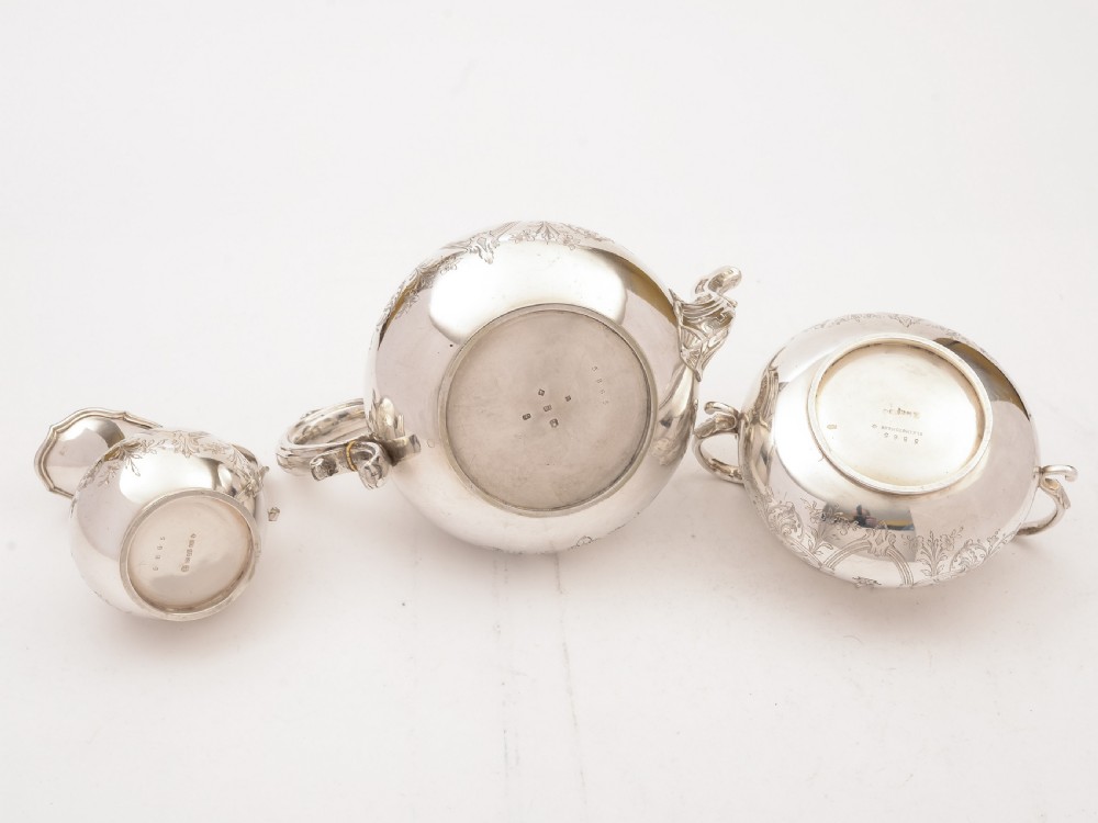 Elkington Three-Piece Silver Plated Tea Set, 1860 View III
