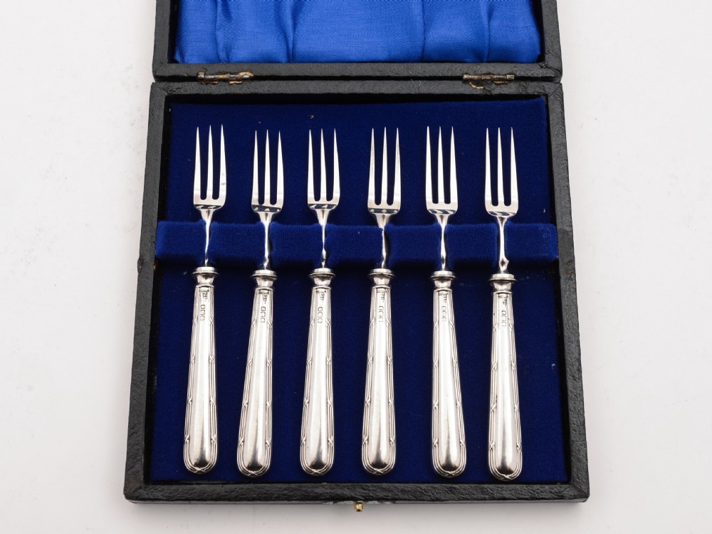 Silver Handled Cake Forks, London 1930