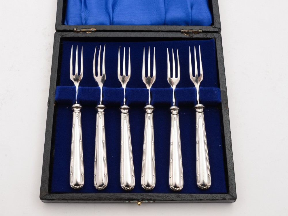 Silver Handled Cake Forks, London 1930 View III