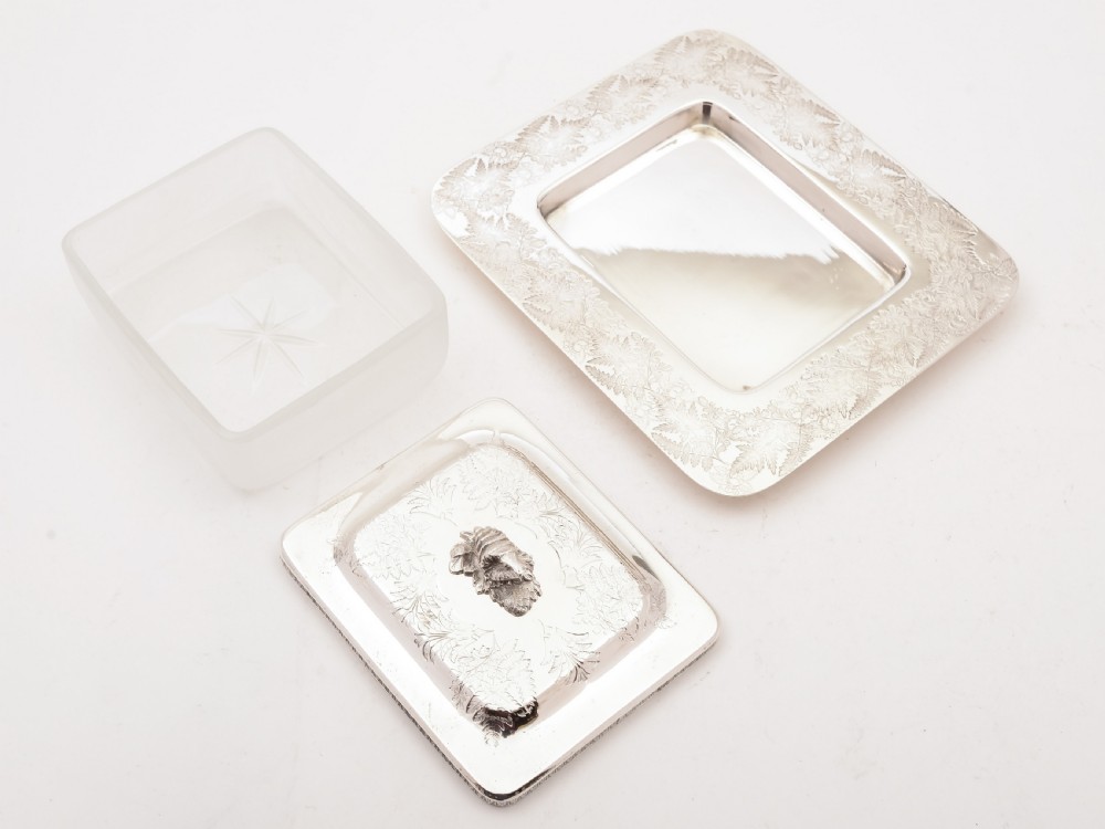 Victorian Silver Plated and Glass Butter Dish, Circa 1890 View III