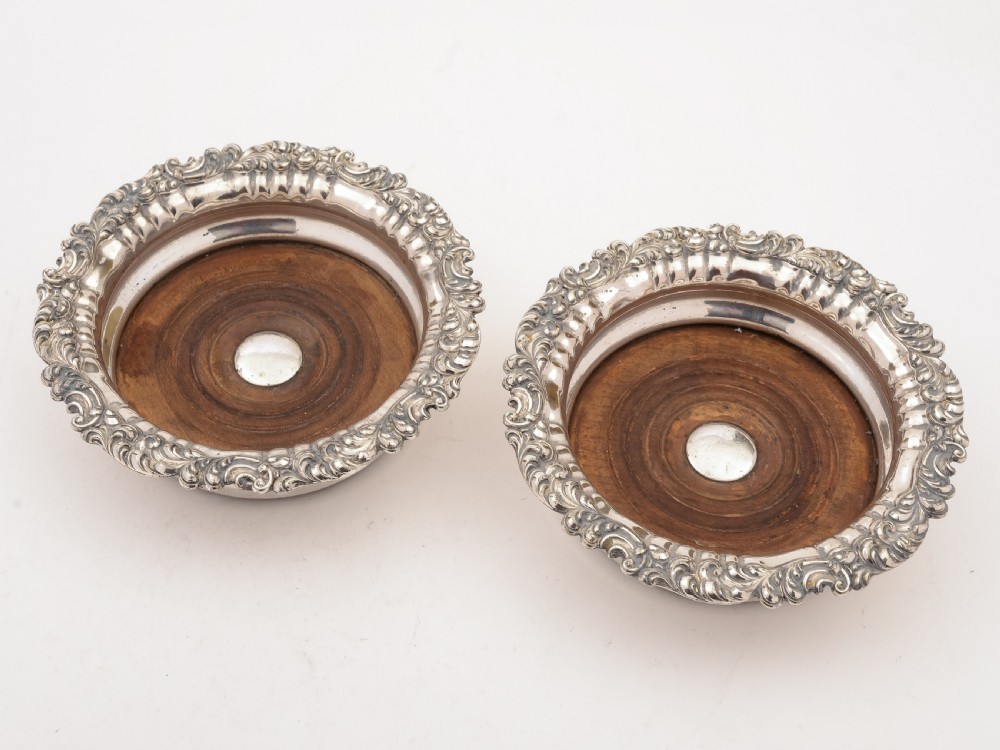 Pair of Victorian Sheffield Plated Coasters, Circa 1870