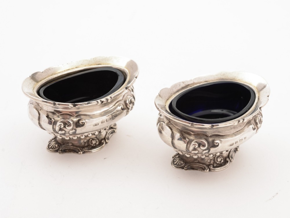 Pair of Edwardian Silver Salts, Birmingham 1902