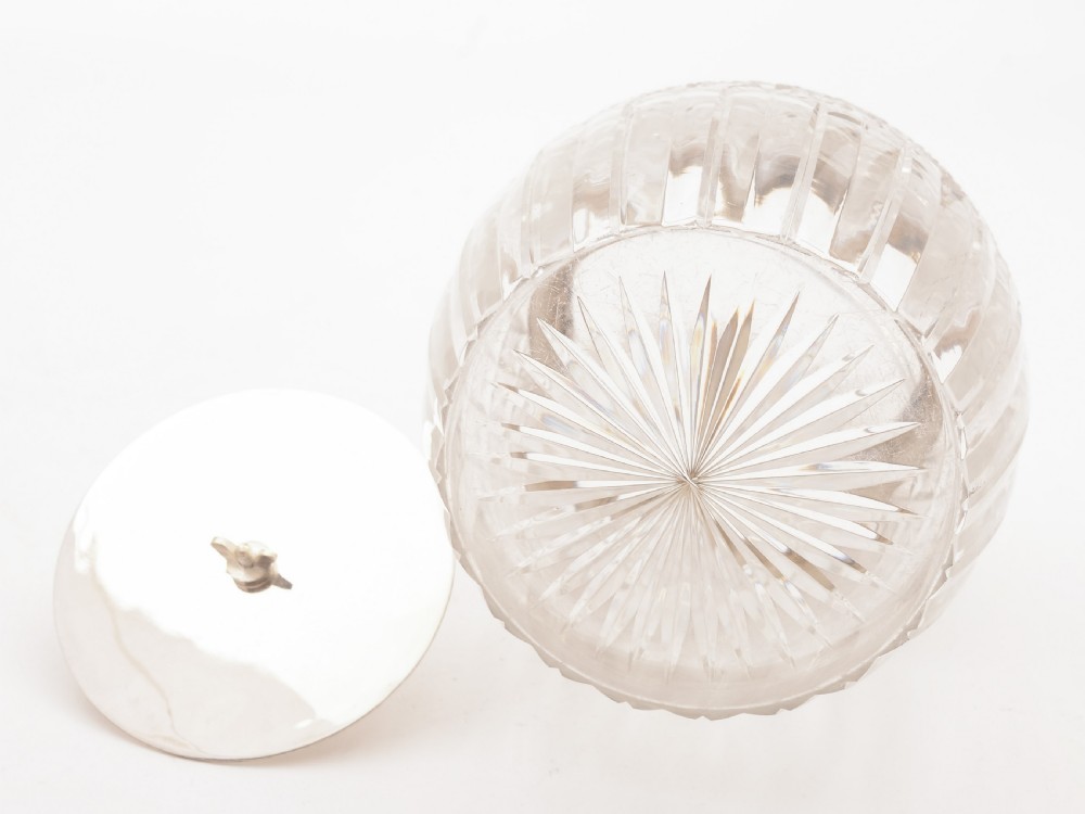 Victorian Cut Glass Biscuit Barrel, Circa 1890 View III