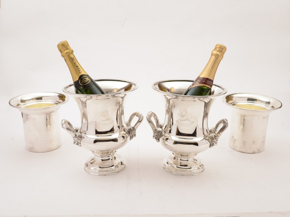 Pair of Silver Plated Champagne Buckets, Circa 1920 View III