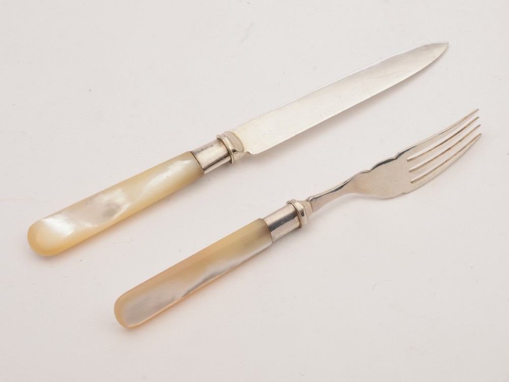 Edwardian 12X12 M.O.P Dessert Set, Circa 1905 View III