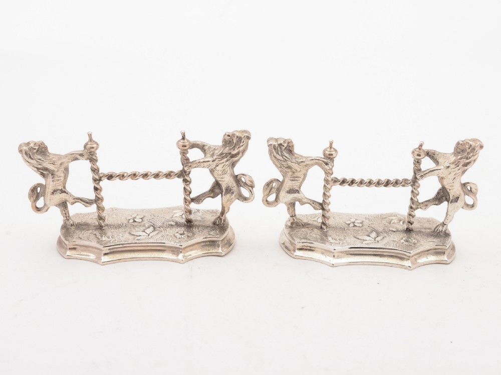Pair of Victorian Lion Mounted Knife Rests, Circa 1880 View II