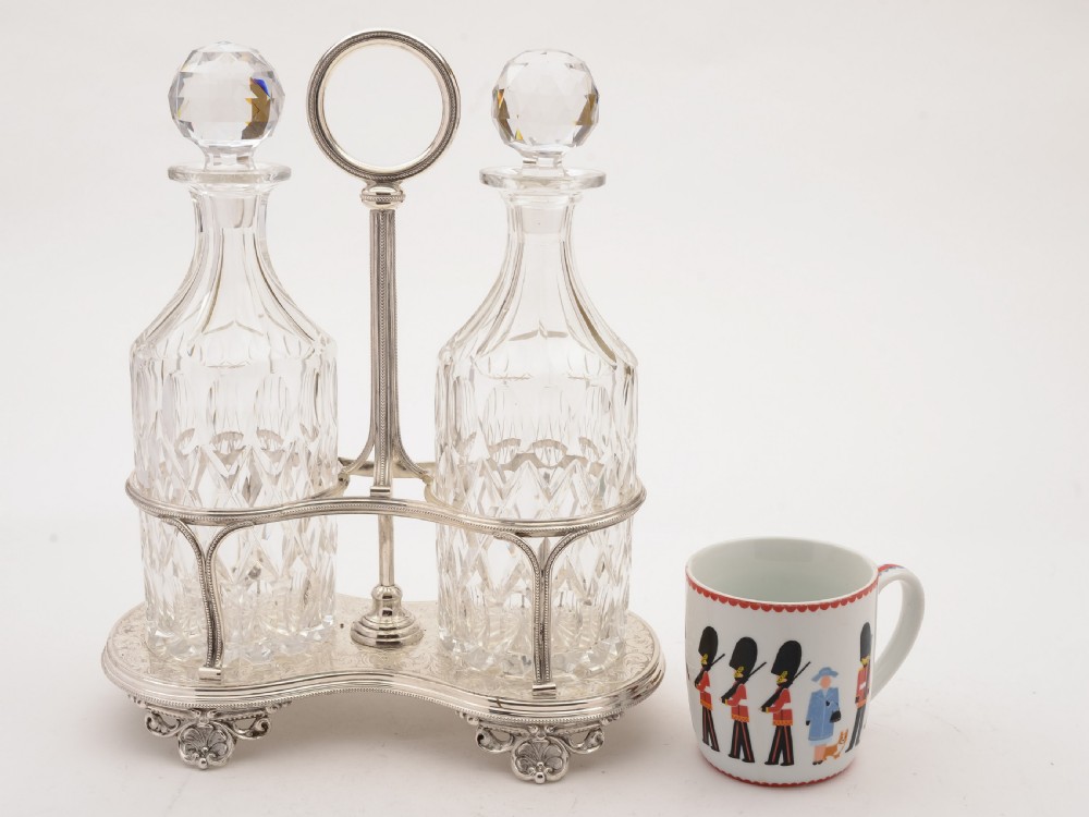 Victorian Cut Glass Decanters in Stand, Circa 1890 View II