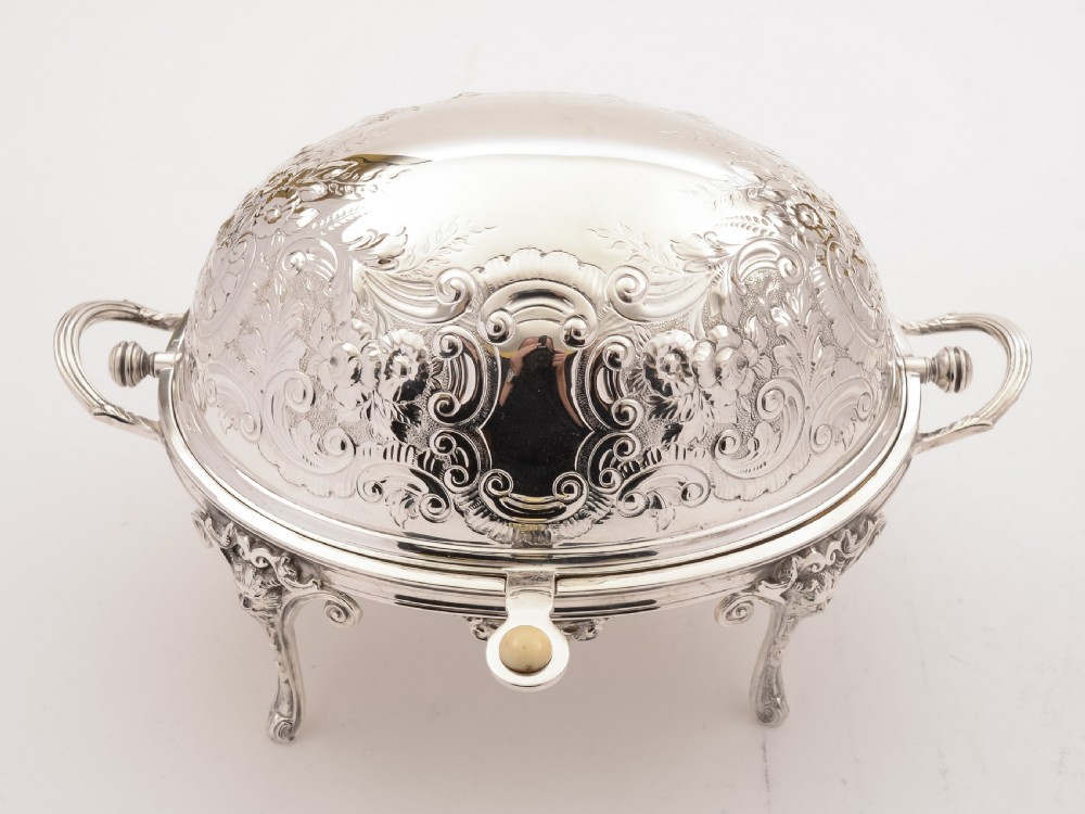 Victorian Silver Plated Rollover Dish, Circa 1880