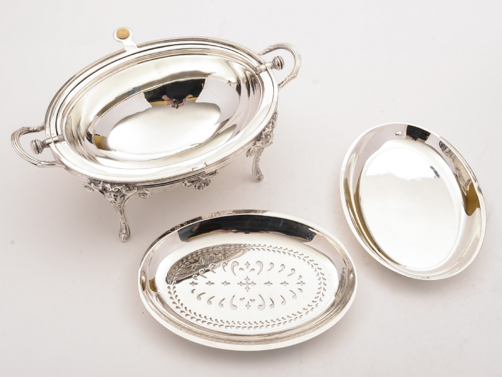 Victorian Silver Plated Rollover Dish, Circa 1880 View III