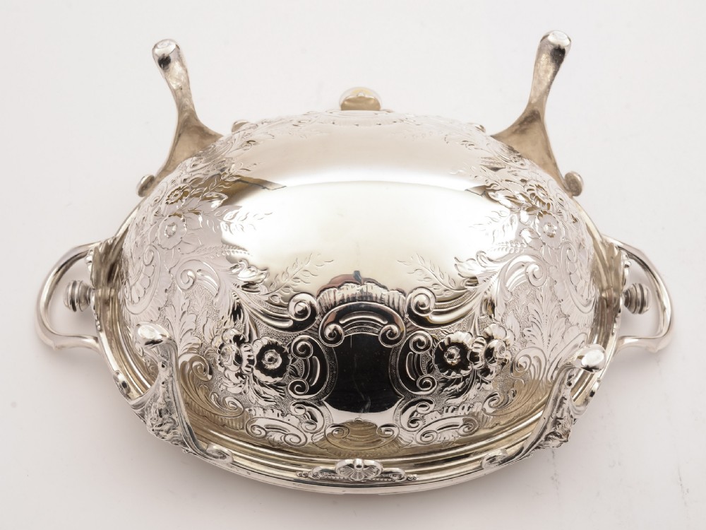 Victorian Silver Plated Rollover Dish, Circa 1880 View IV