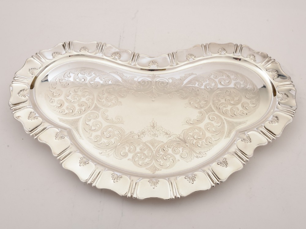 Victorian Shaped Silver Plated Tray, Circa 1890