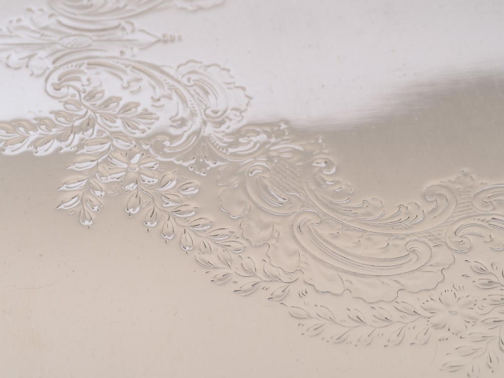 Victorian Shaped Silver Plated Tray, Circa 1890 View IV