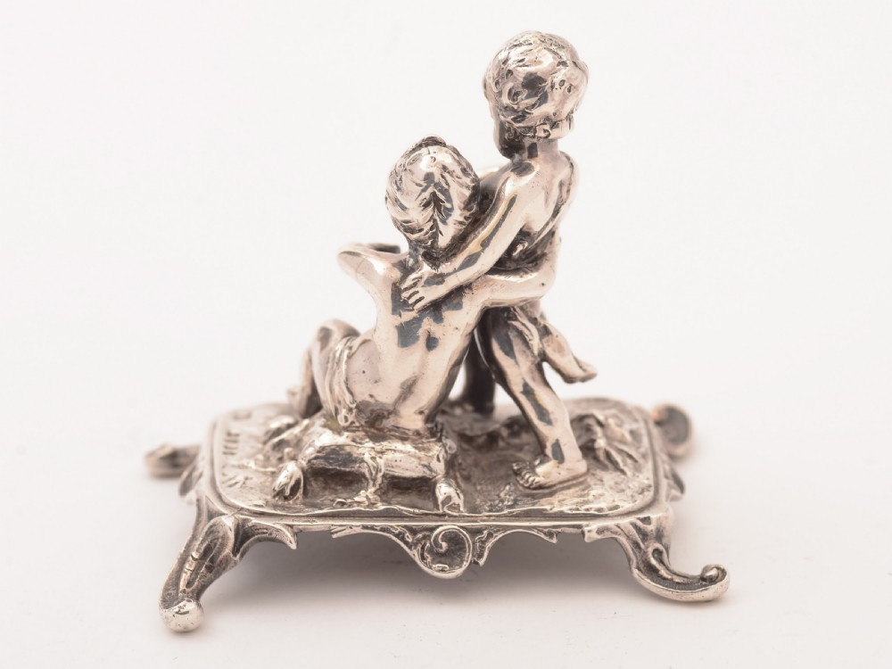 Victorian Silver Cherub Ornament, London 1891 View II