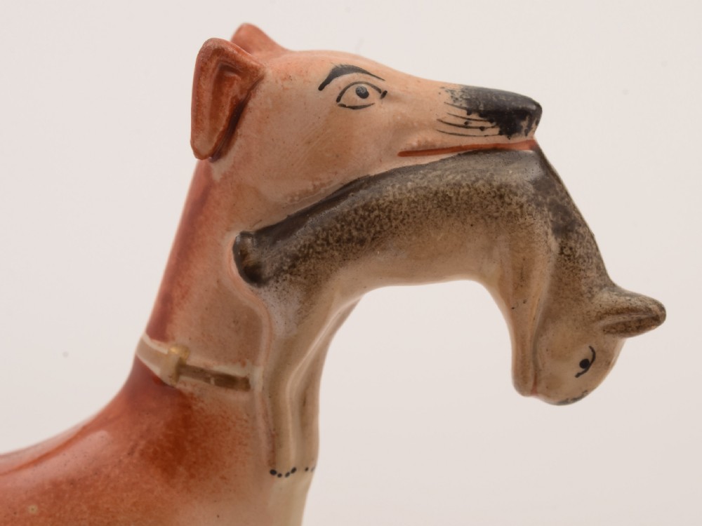 Pair of English Staffordshire China Dogs, Circa 1860  View III