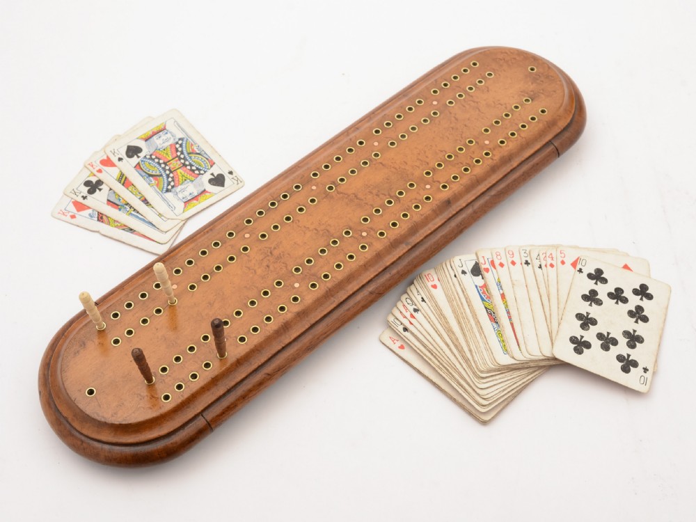 Victorian Maple Wood Cribbage Board, Circa 1880 View II