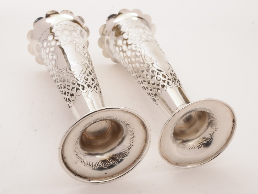 Pair of Large Silver Vases, Birmingham 1903 View III