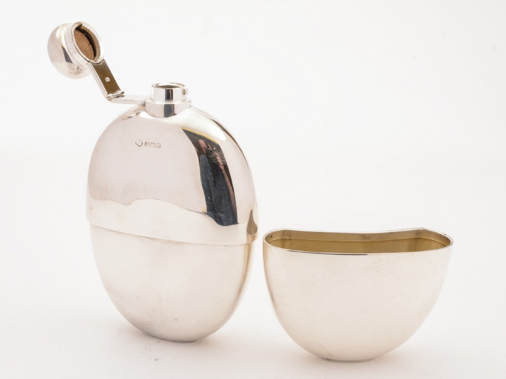 Large Silver Hip Flask, Sheffield 1927 View II