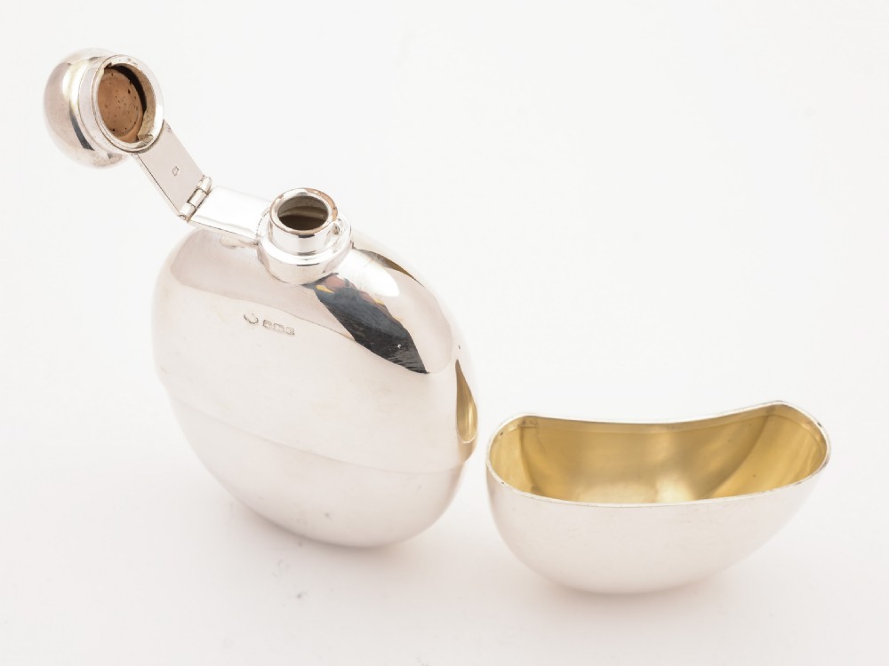 Large Silver Hip Flask, Sheffield 1927 View III