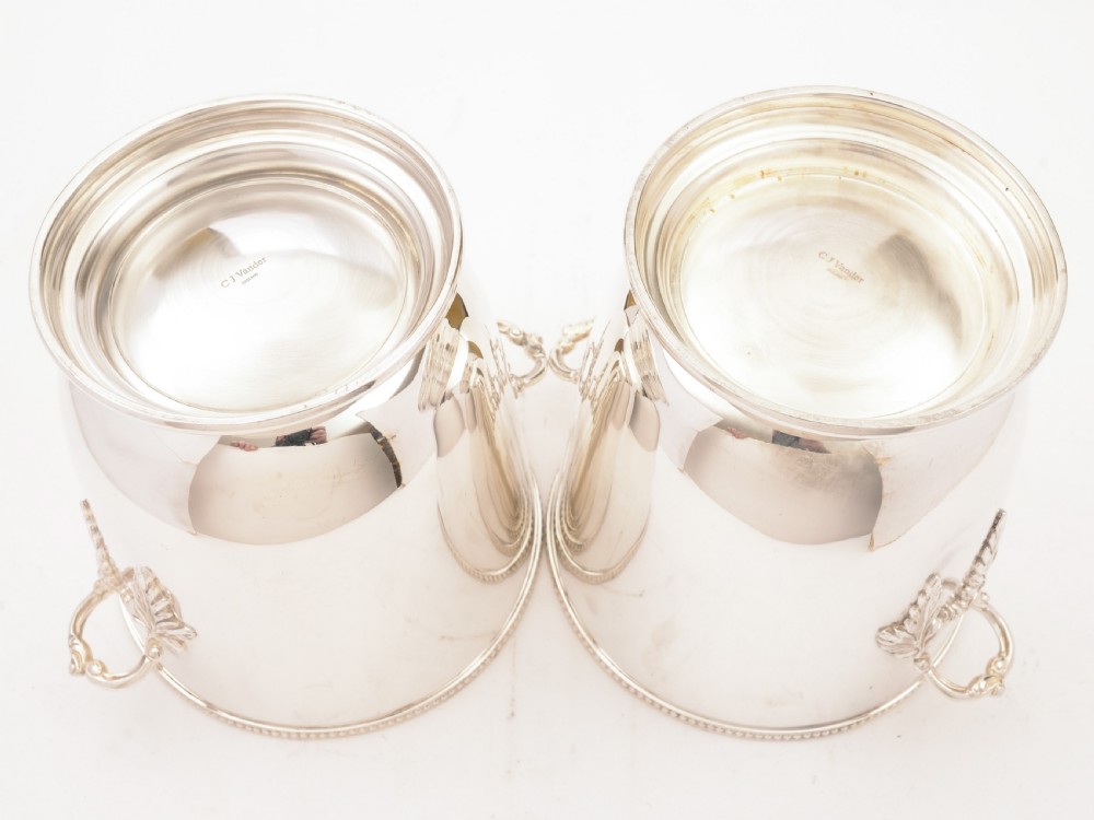 Pair of Silver Plated Ice Buckets, Circa 1930 View III