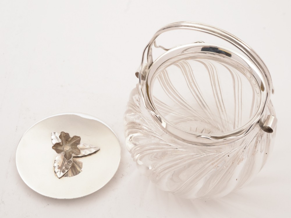 Edwardian Cut Glass Biscuit Barrel, Circa 1905 View III