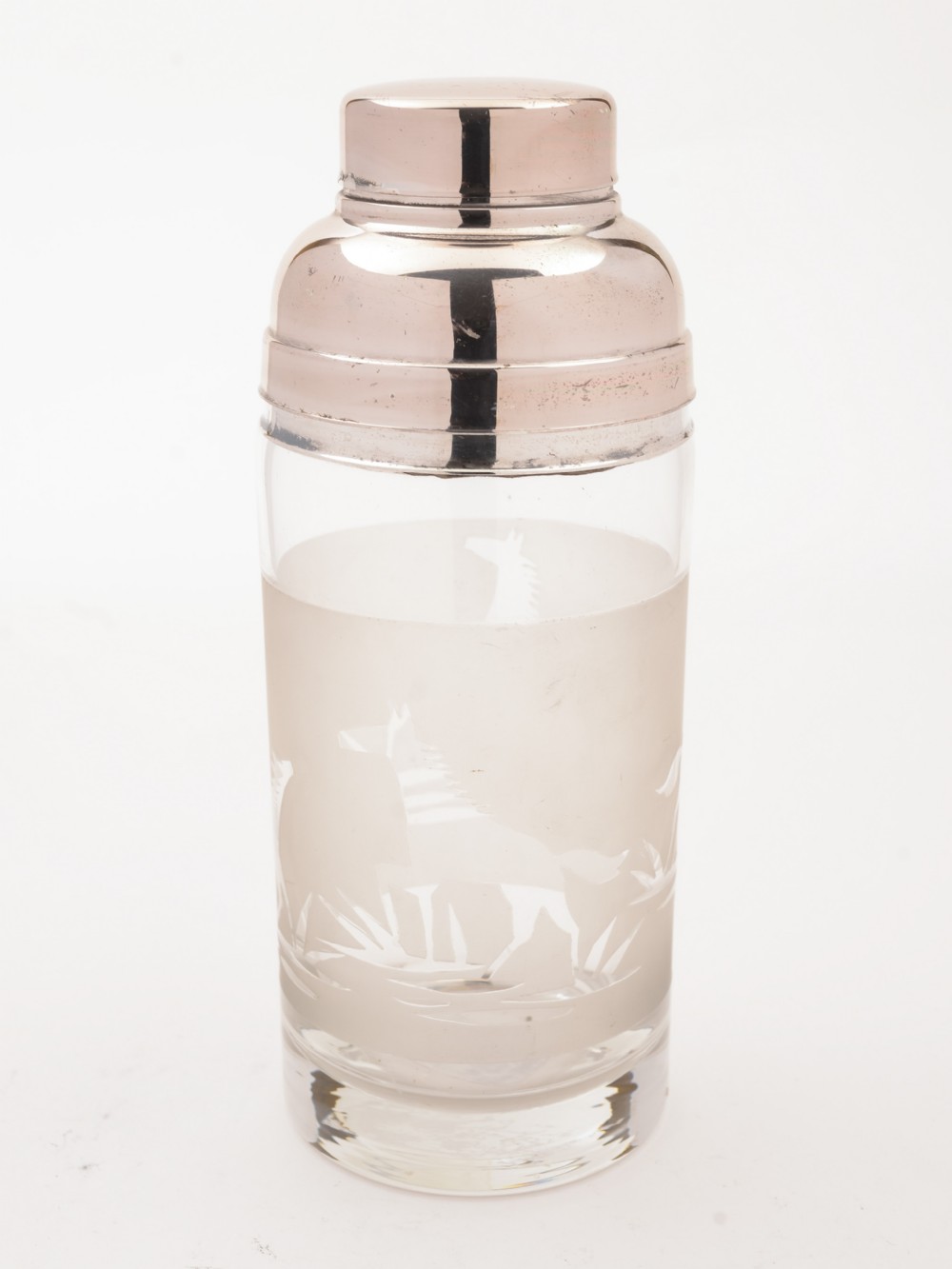 French Art Deco Glass Cocktail Shaker, Circa 1930