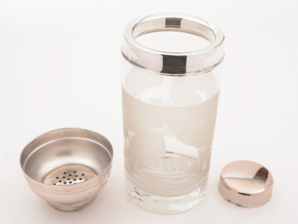 French Art Deco Glass Cocktail Shaker, Circa 1930 View II