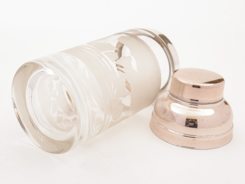 French Art Deco Glass Cocktail Shaker, Circa 1930 View III