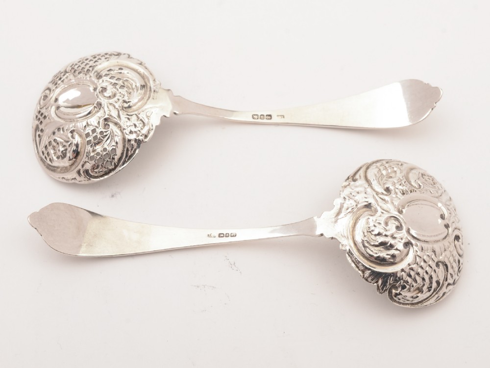 Victorian Silver Ladle and Sifting Spoon, Birmingham 1892 View II