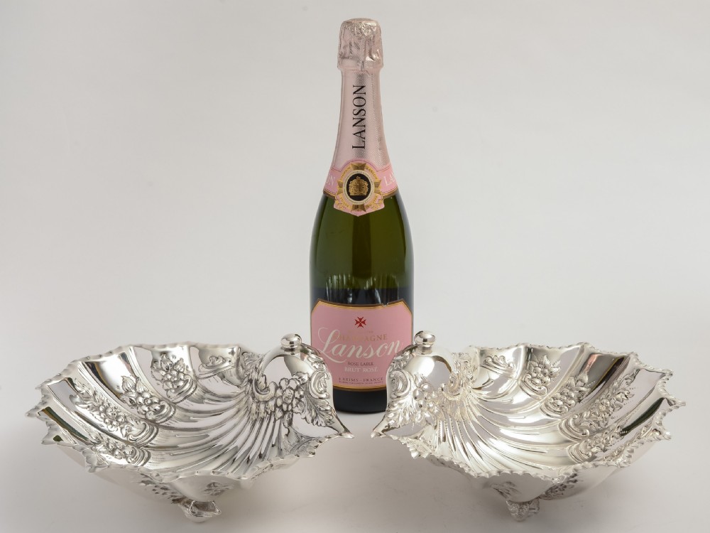 Victorian Silver Plate Shell Shaped Table Dishes, Circa 1890 